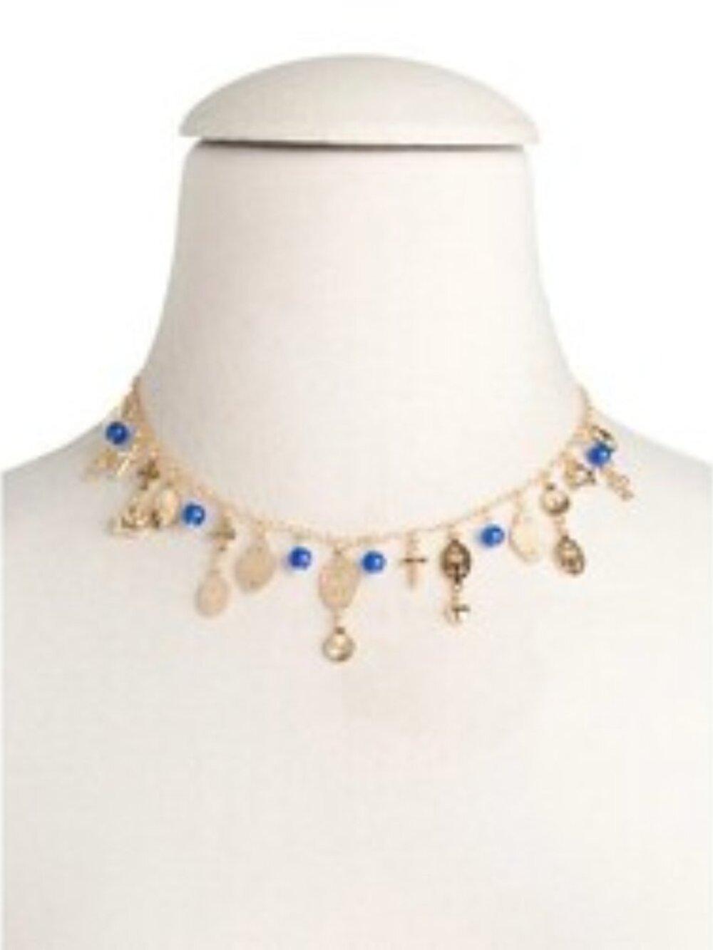 MIA FIORE Italy 18kt Gold Plated Agate Religious Devotional Scapular Necklace